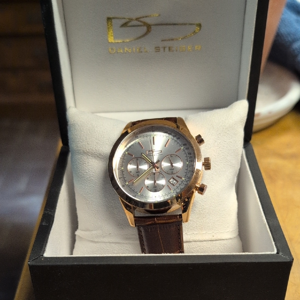 Gold and Brown Men's Watch